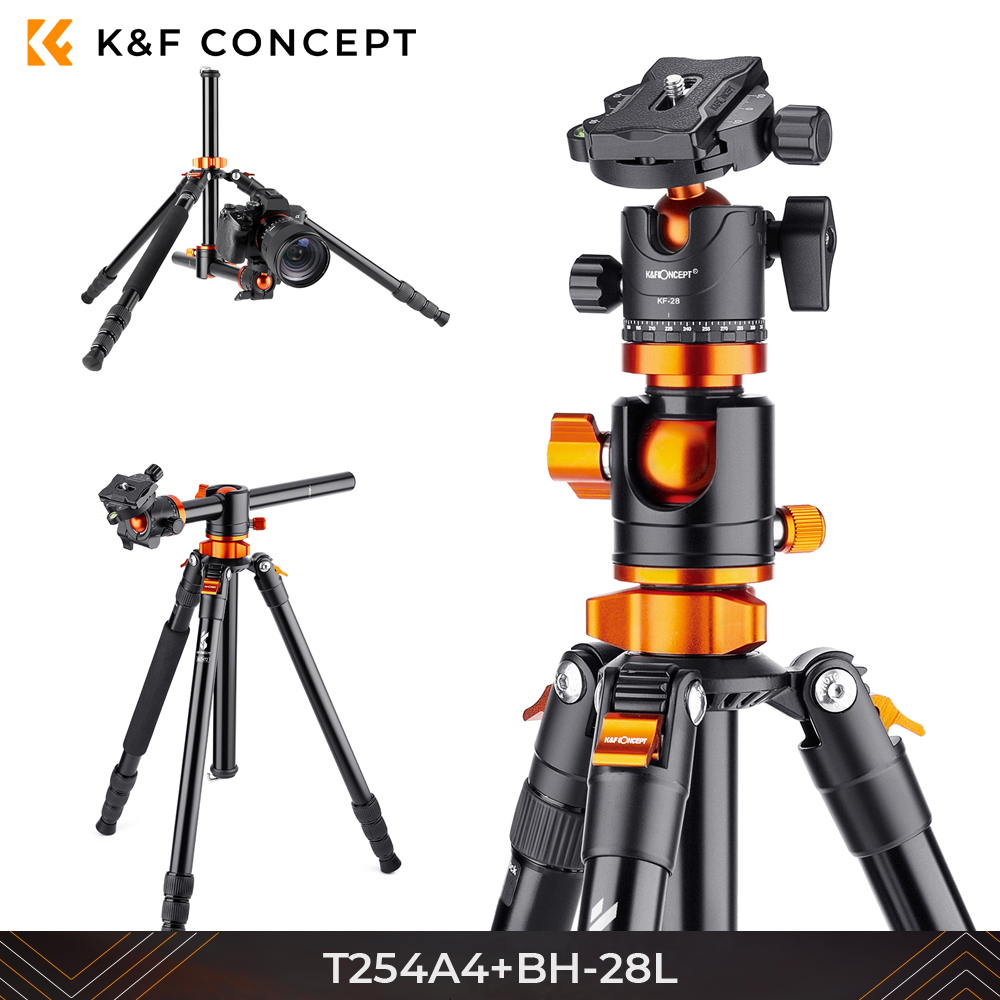 K F Concept Aluminum Alloy Professional Camera Tripod Horizontal