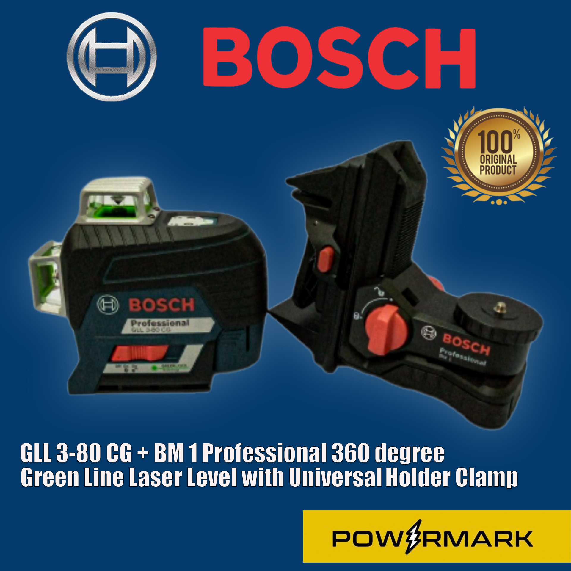 BOSCH GLL 3 80 CG BM 1 Professional 360 Degree Green Line Laser Level