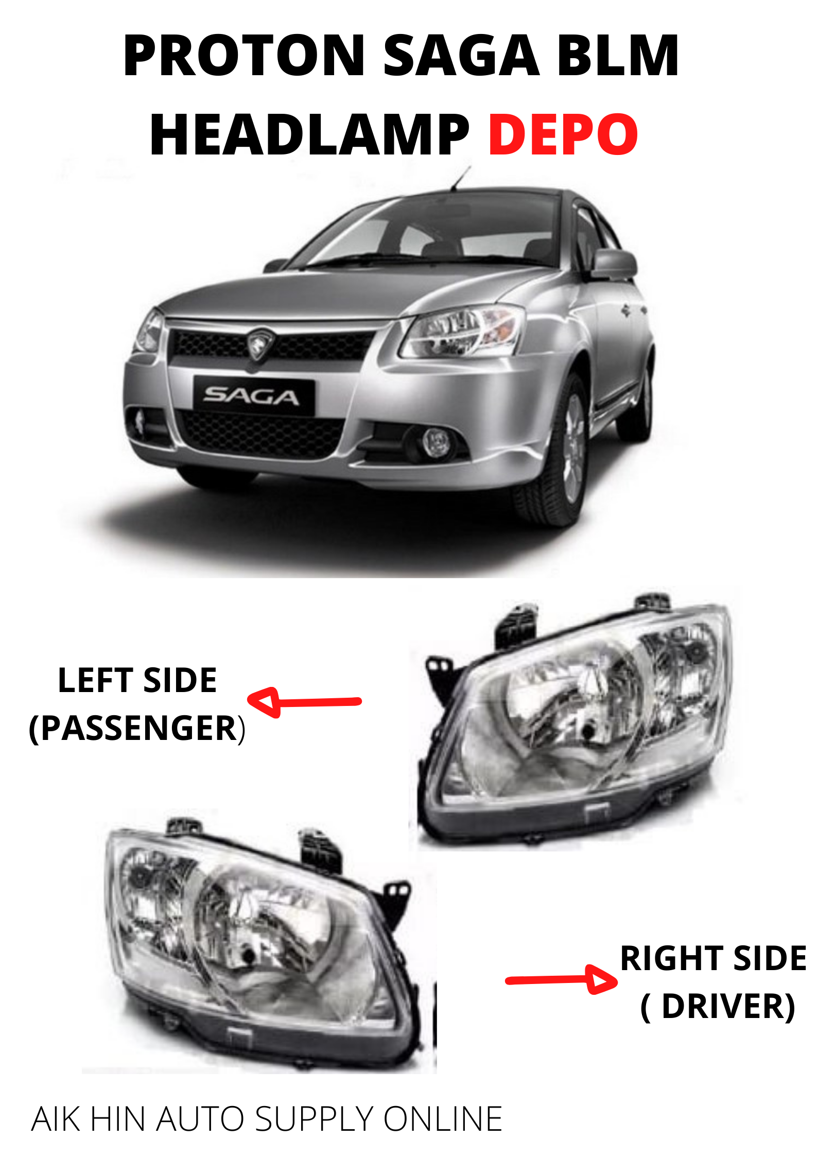 PROTON SAGA BLM HEADLAMP DEPO Lazada