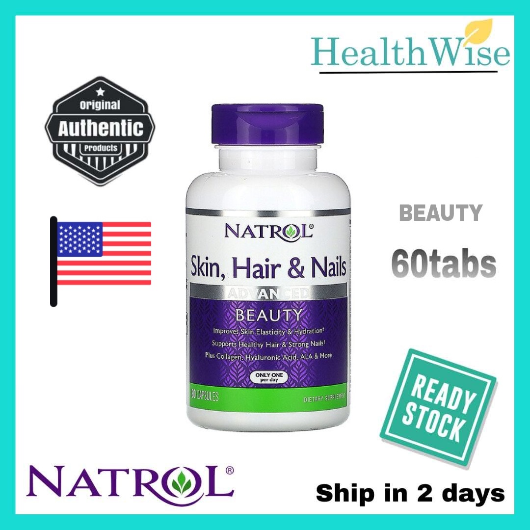 Usa Natrol Skin Hair Nails Advanced Beauty Caps Exp Aug