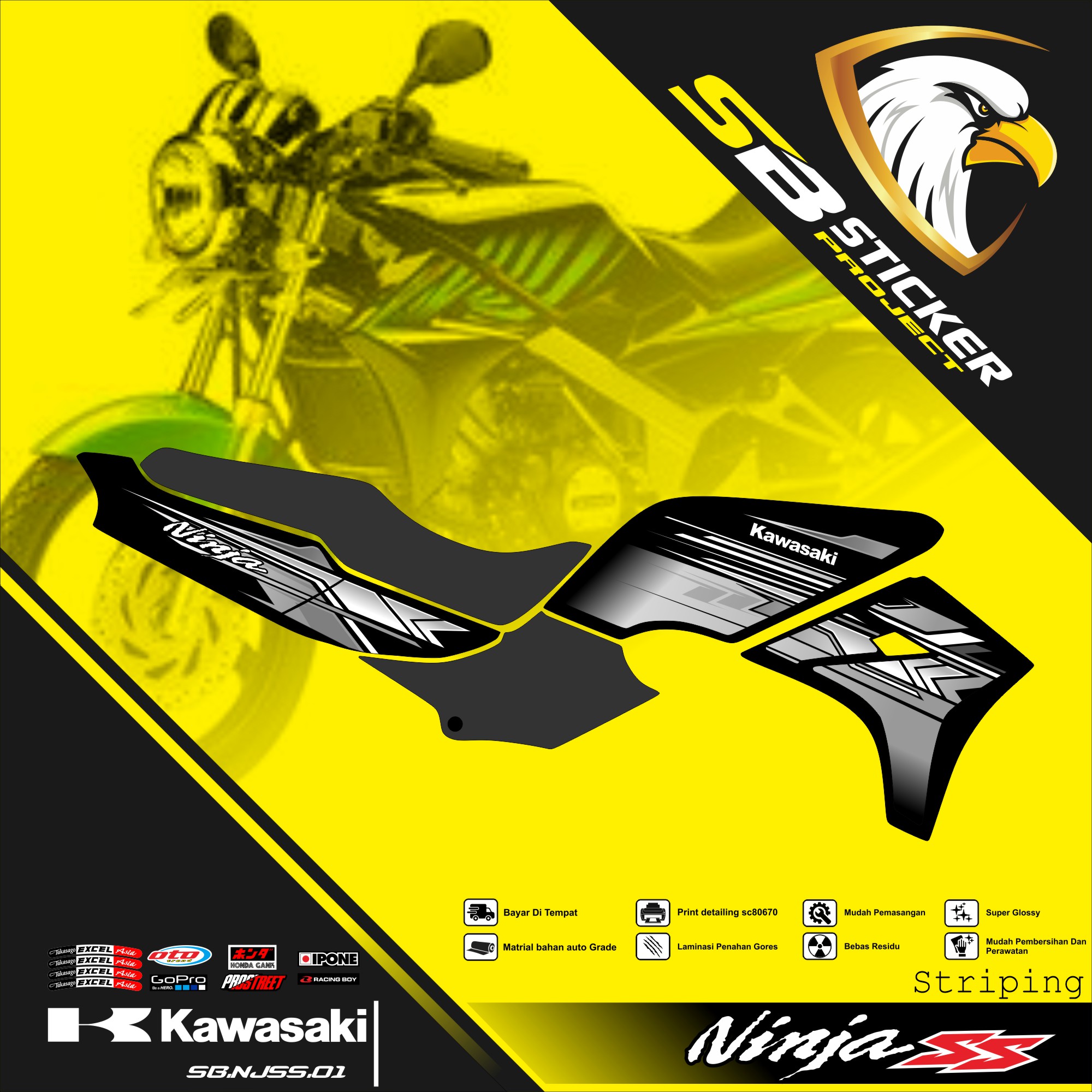 STRIPING NINJA SS 150 STRIPING HOLOGRAM KAWASAKI NINJA SS 150 2014