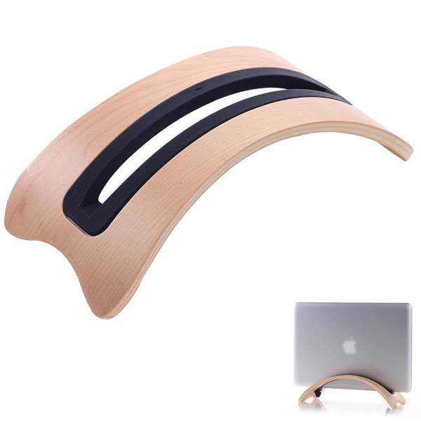 foorvof BookArc Mod For MacBook, White Birch Color Modern Wood Desktop Stand For MacBook Pro (White)