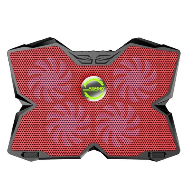 foorvof KOBWA Laptop Cooler Cooling Pad Stand Ultra-quiet Gaming Notebook Cooler For 15.6-17 Inch Laptops With 1200 RPM 4 Fans, Dual USB Port And Multi Tilt Angle Option.(red) - intl