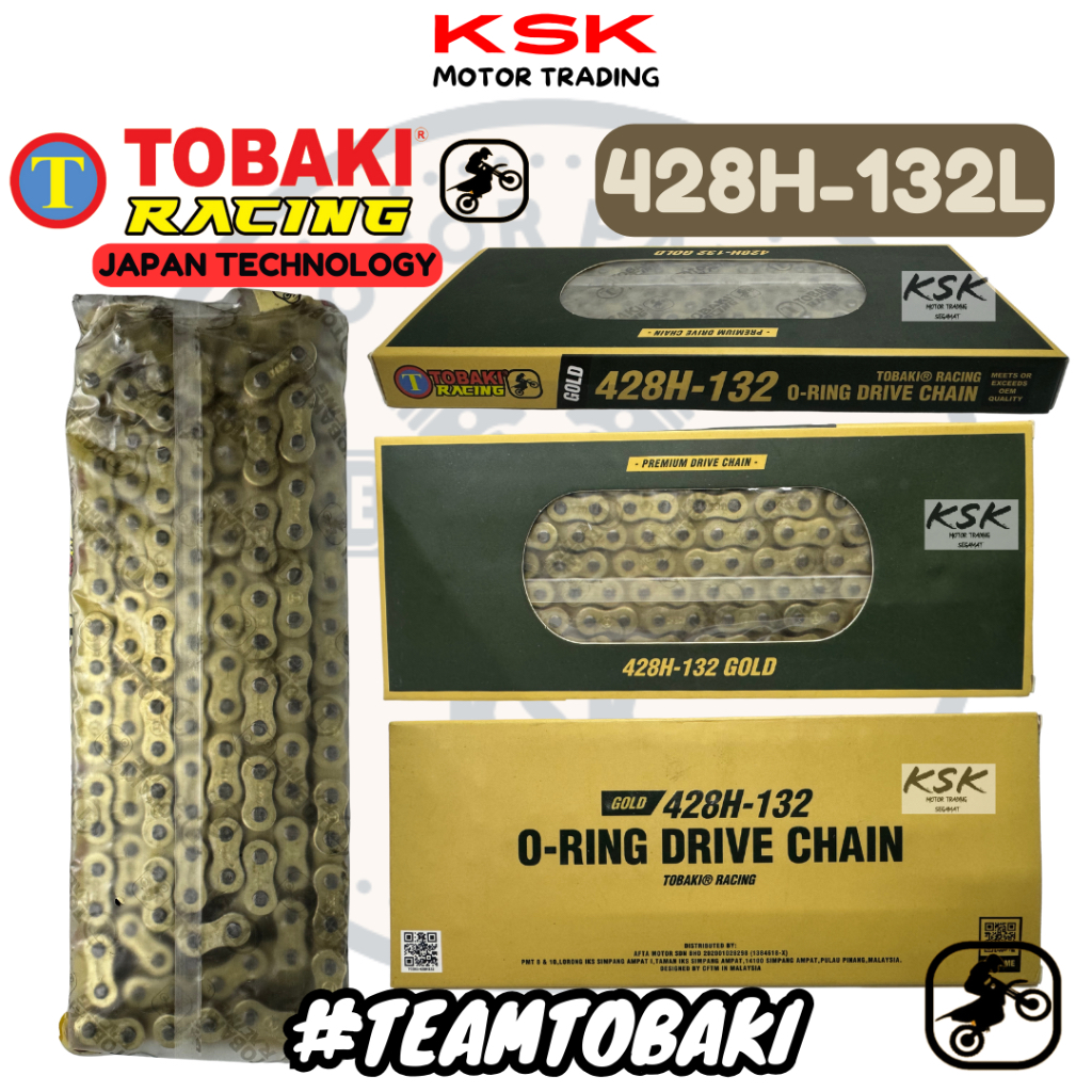 TOBAKI RACING ORIGINAL RANTAI MOTOR HEAVY DUTY GOLD ERO ORING SPROCKET