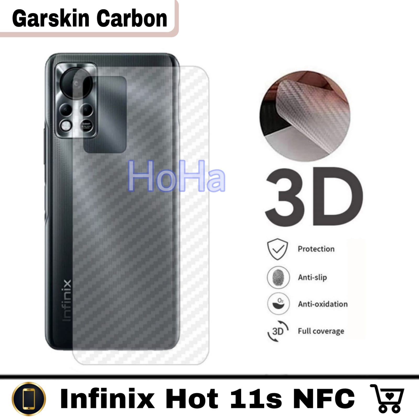 Garskin Carbon INFINIX HOT 11s NFC Skin Carbon Premium Anti Jamur