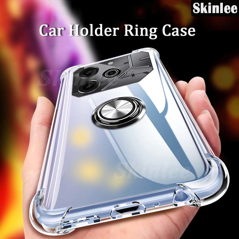 Phone case For Tecno Pova 6 NEO Back cover Ring Holder Ultra Thin Transparent Car Navigation Soft Silicone Clear cover For Tecno Pova6 Pro Cover cases