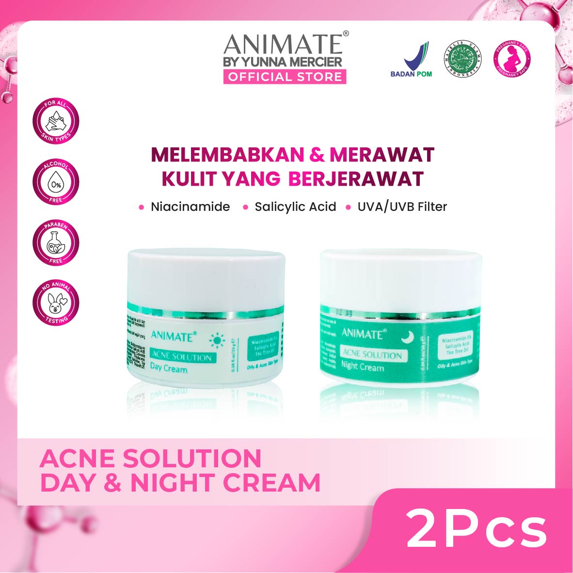 Bundling Animate Acne Solution Day Night Cream Lazada Indonesia