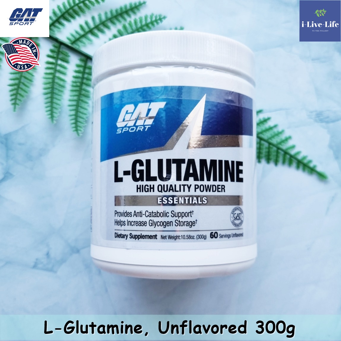 L Glutamine Powder Unflavored 300g GAT แอล กลตามน แอลกลตามน