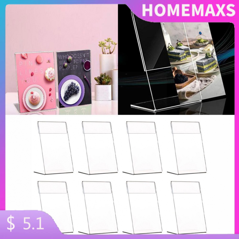 Homemaxs Pcs Acrylic Display Stand L Shape Slanted Sign Holders