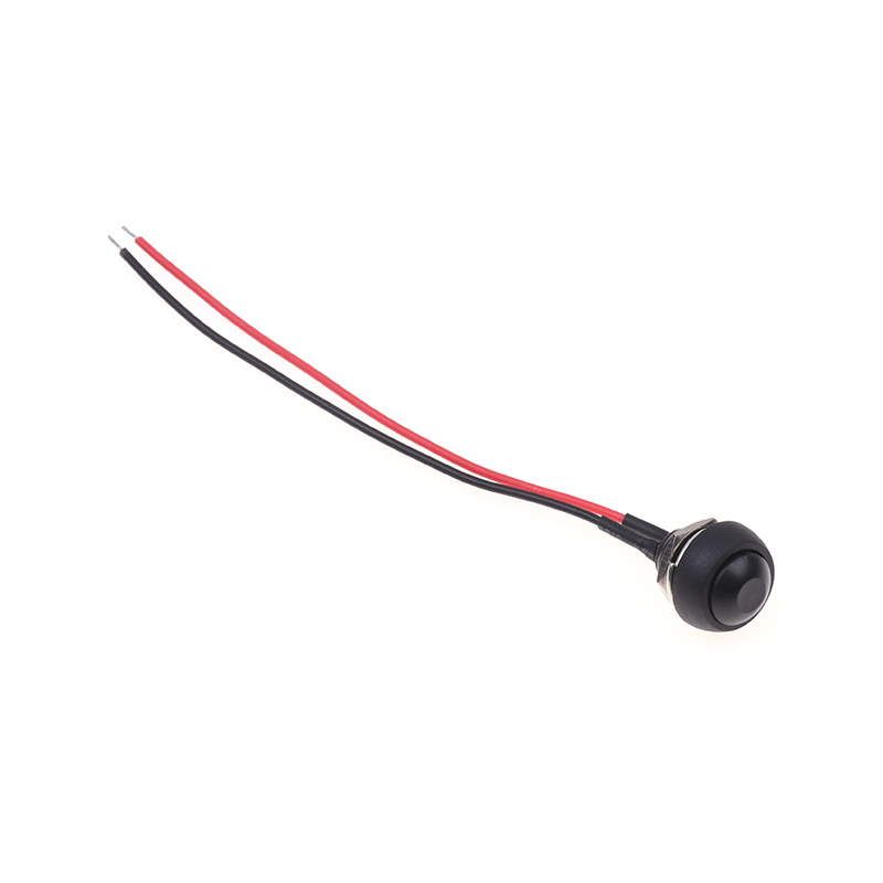 12mm Momentary Push Button Switch Mini Round Switch Waterproof 1A DC12V SPST NO 2Pin with Pre-soldered Wire