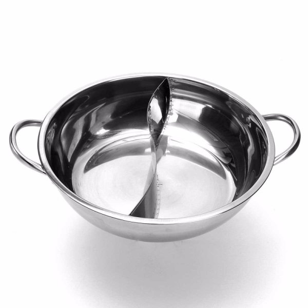 34cm Stainless Steel Hot Pot Shabu Shabu Dual Site Induction Compatible Cookware - intl