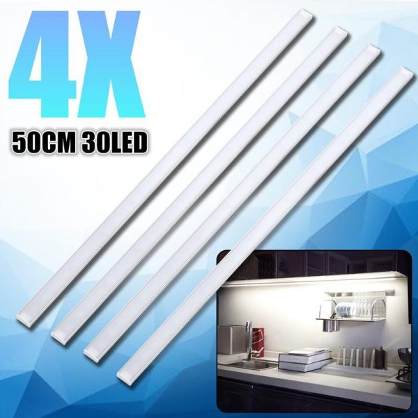 4x 50CM Kitchen Under Cabinet Counter Lighting LED Showcase Strip Light Fixture Warm White - intl