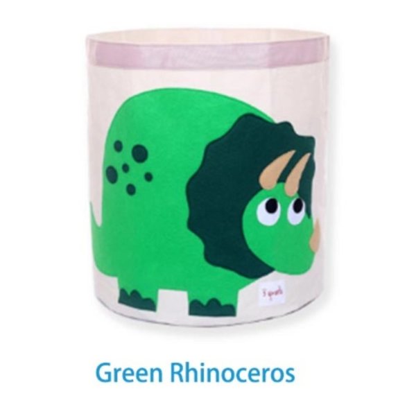 May_zz Portable Foldable Cartoon Animals Storage Bag-Greenrhinoceros - intl