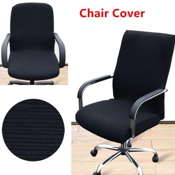 Spandex Office Chair Cover Elastic Computer Chair Cover Dining Chair Washable Removable Rotating Chair Cover Green/Black/Flower (S Size)