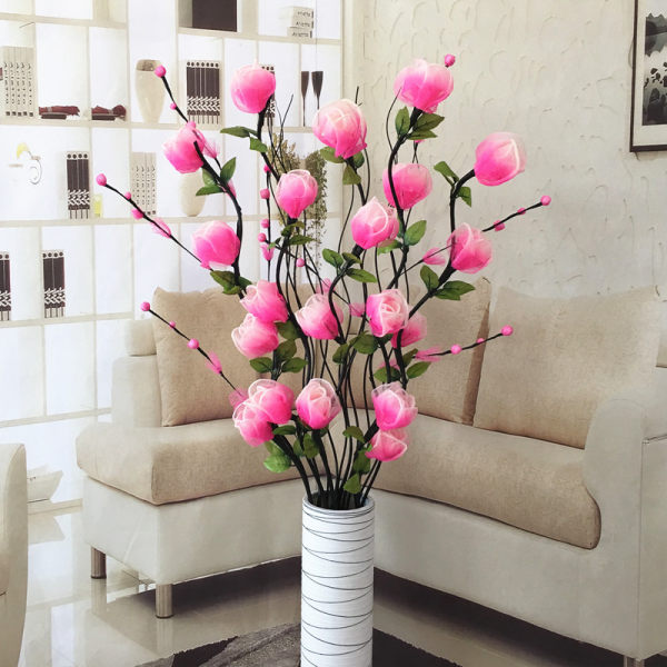 Vein Dried Flowers Living Room Landing Artificial Flowers Model Trunk Flower Arrangement Dried Flower Crimping Rose Household New House Decoration