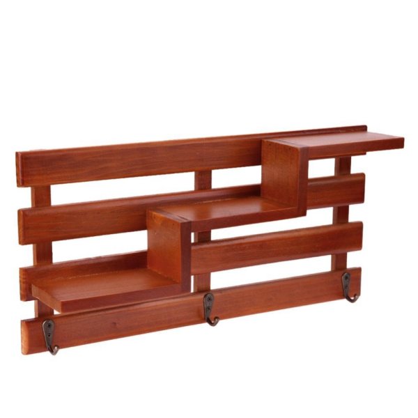 Wood Wall Mounted Shelf Holder Storage Rack Organizer Hanging Home Decor(Brown) - intl