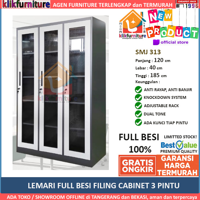 Lemari Arsip Filing Cabinet Besi Pintu Smj Pintu Kaca Lazada