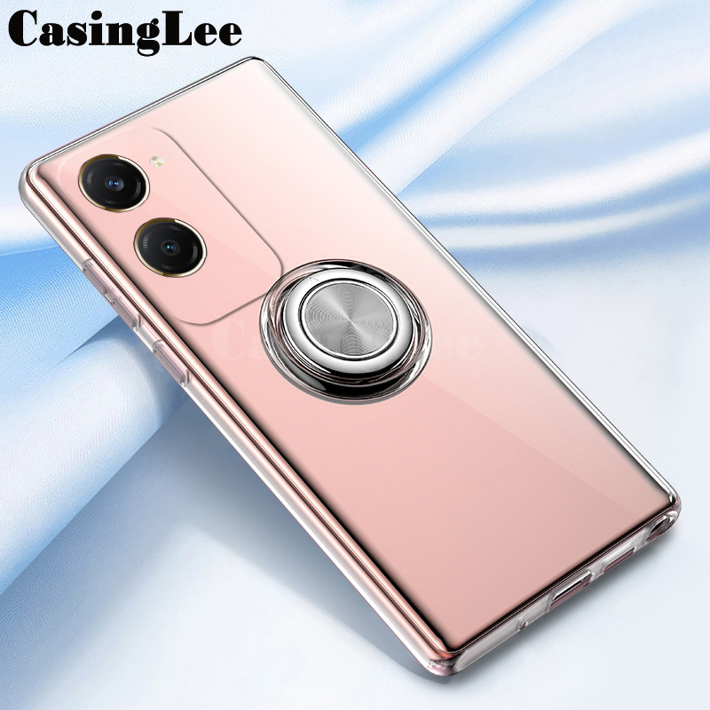 For Vivo Y03T Case Soft Clear Transparent Car Adsorb Ultrathin Holder Ring For Vivo Y03T Back cover Phone Cases
