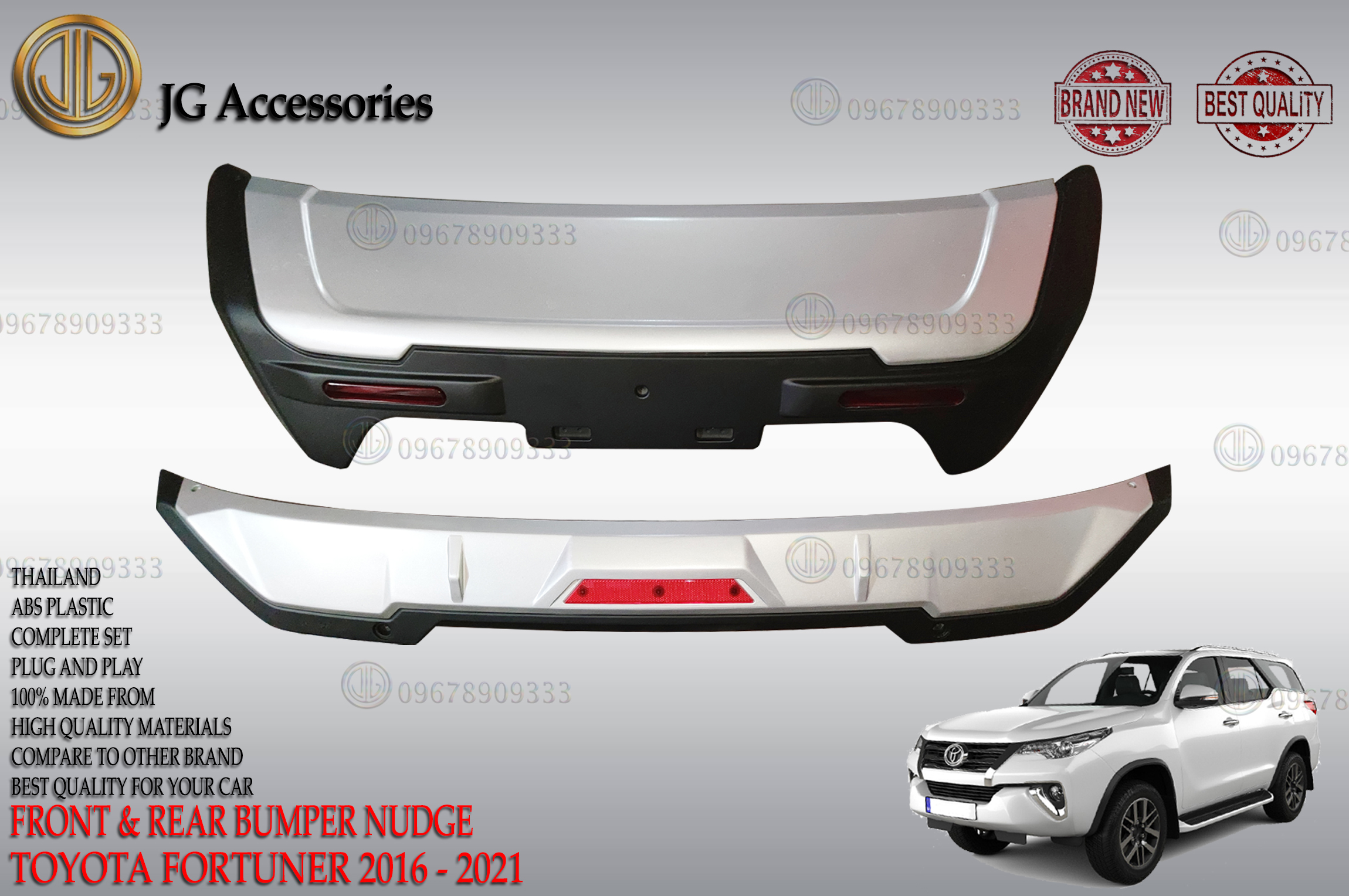 TOYOTA FORTUNER 2016 2017 2018 2019 2020 TRD FRONT AND REAR BUMPER