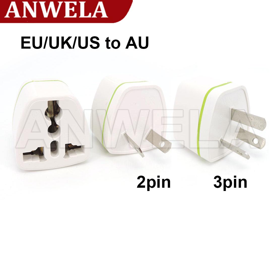 ANWELA Shop Universal EU US UK To 2pin 3Pin AU Power Plug Adapter New