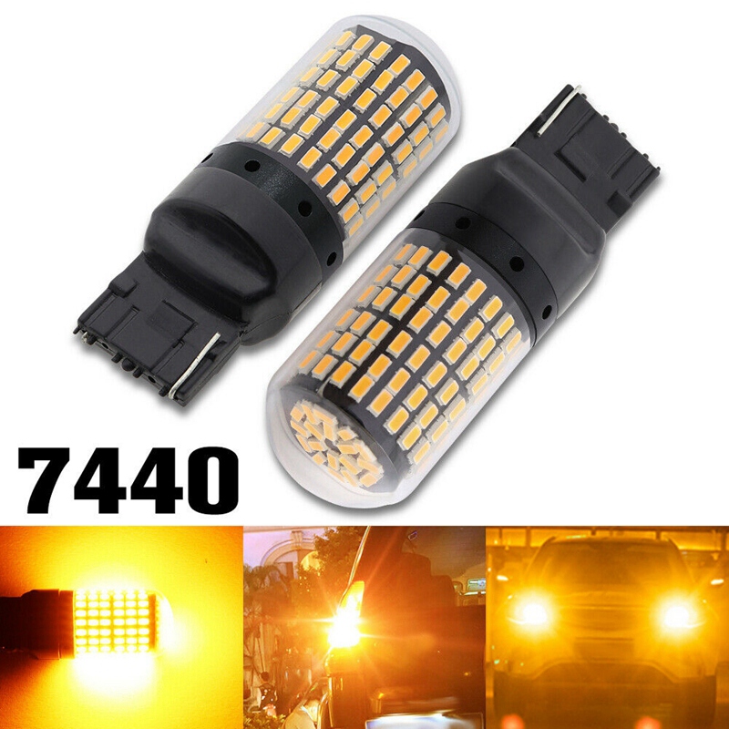 2X 7440 Canbus Super Bright Error Free LED Bulb T20 W21W 144 SMD For