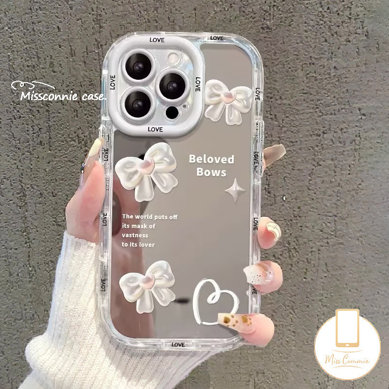 Romance Pearl Bowknot English Tag Case For Samsung A15 A14 A51 A34 A05s A05 A25 A24 A34 A02s A12 A10s A03s A13 A55 A54 A03 A35 M12 M01S Fashion Loving Heart Mirror Bracelet Case