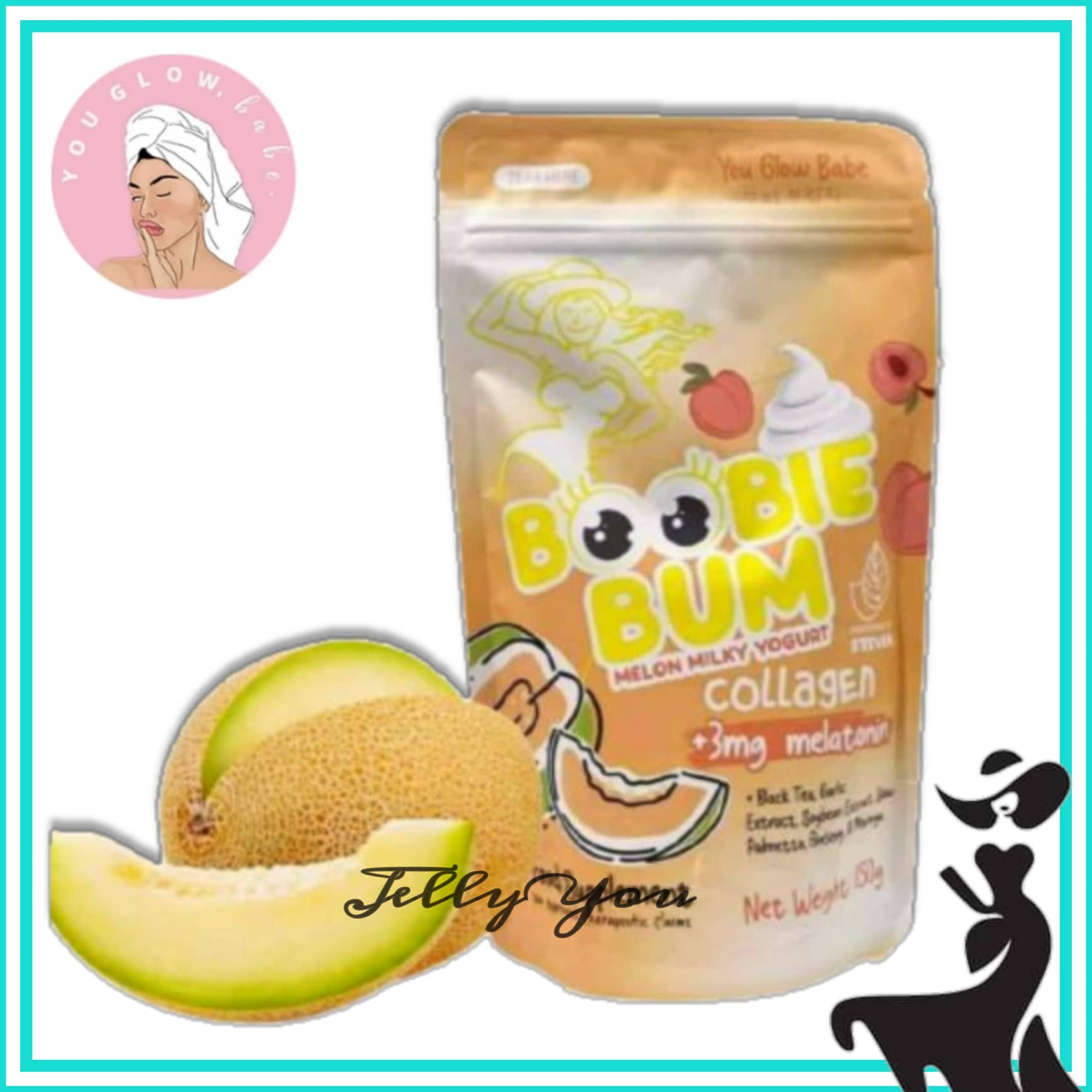 Boobie Bum Collagen Drink Melon Milky Yogurt You Glow Babe Lazada PH