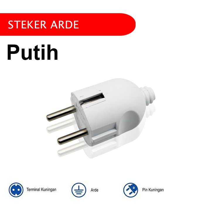 MIKOTEK Steker Arde Oval Steker Colokan Listrik Model Bulat MT