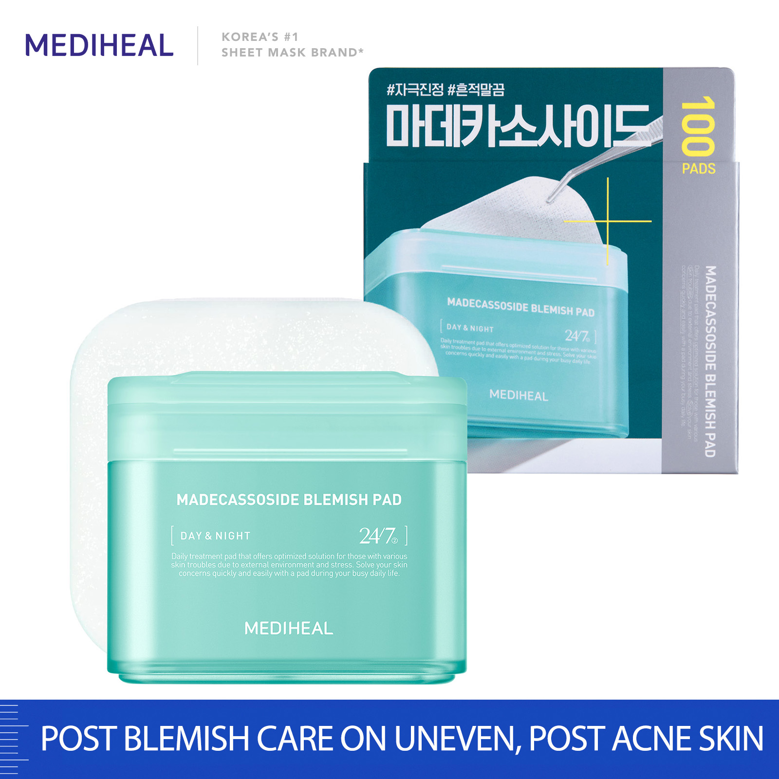 MEDIHEAL Daily 24 7 Treatment Pad Teatree Madecassoside Collagen