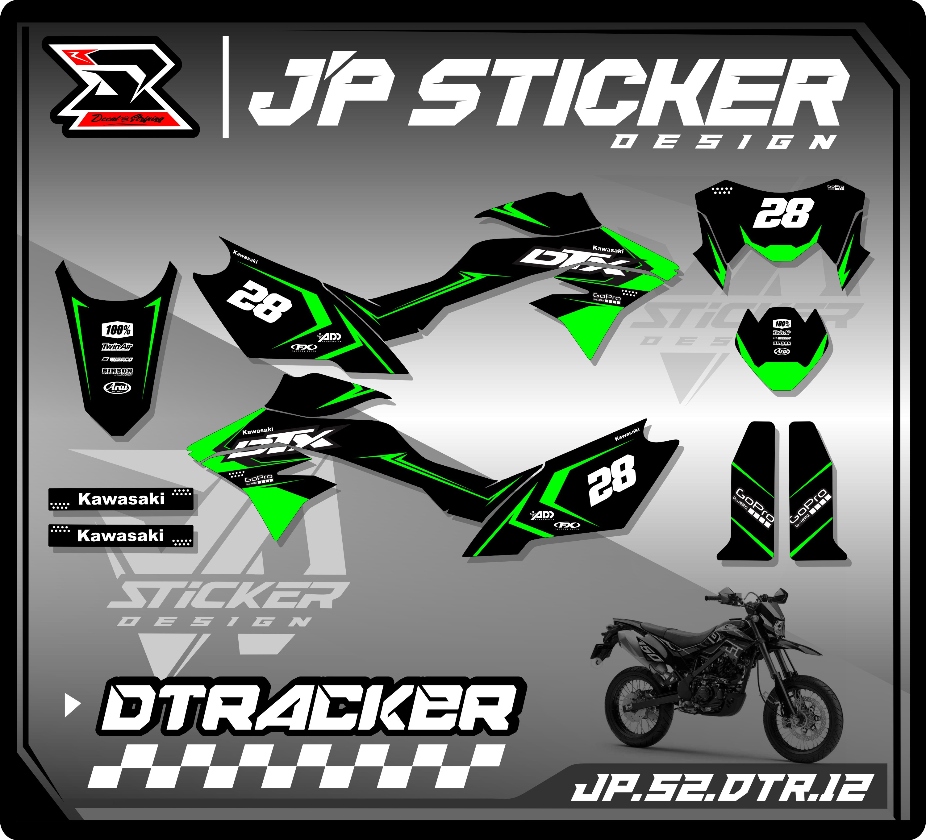 DTRACKER STICKER STRIPING DTRACKER STIKER MOTOR KAWASAKI DTRACKER