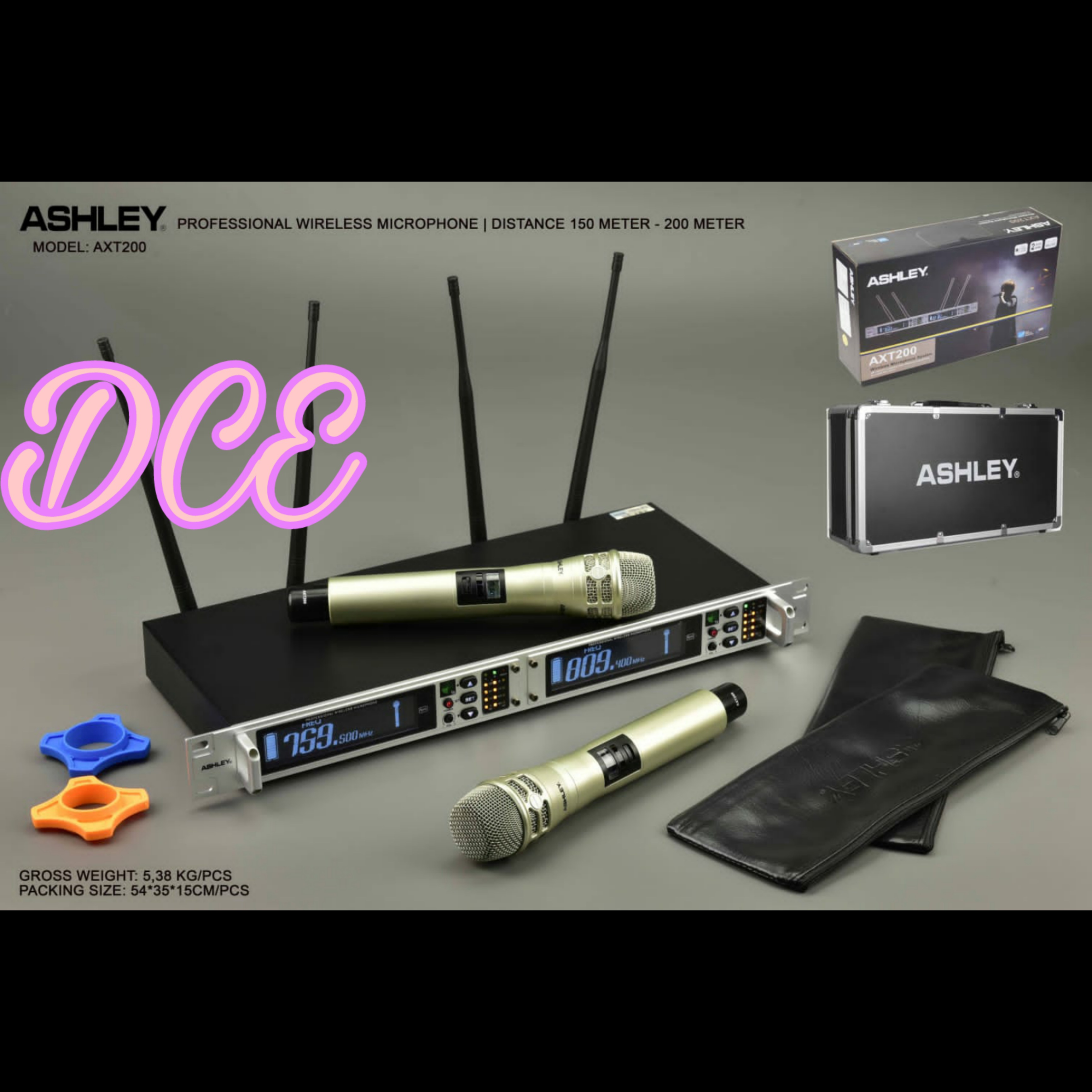 Mic Wireless Ashley Axt Axt Free Koper Handheld Original