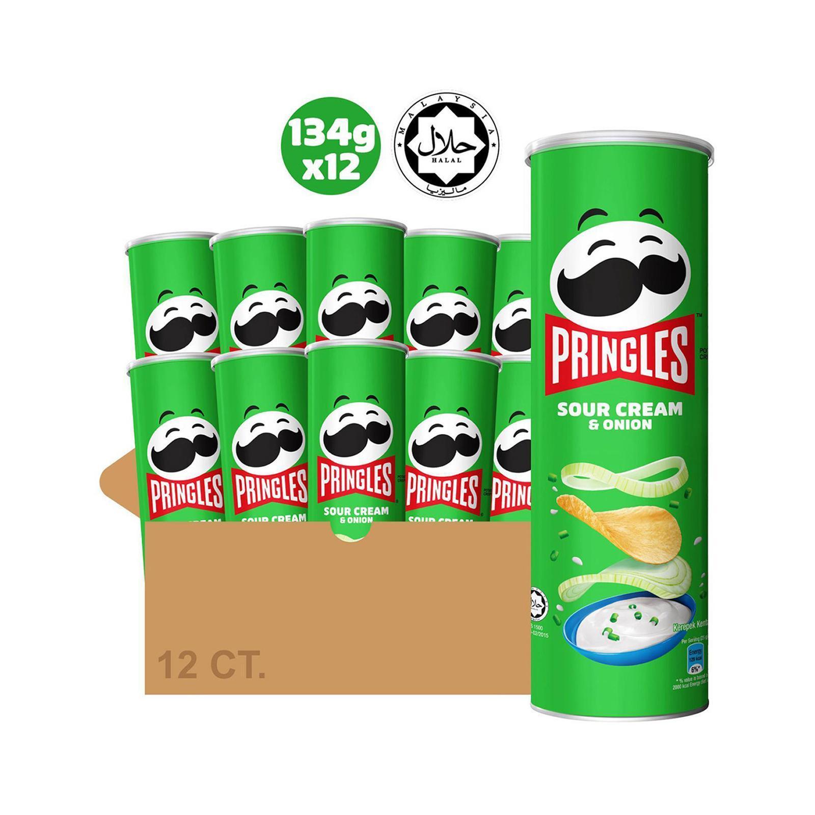 Pringles Potato Chips Sour Cream And Onion G Carton Of