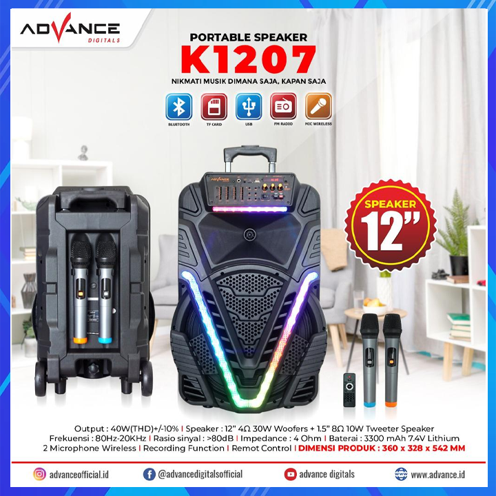 Promo Speaker Terbaru Advance K Speaker Meeting Bluetooth Inch