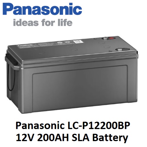 Panasonic 12V 200Ah SLA VRLA Rechargeable Battery LC P12200BP Valve