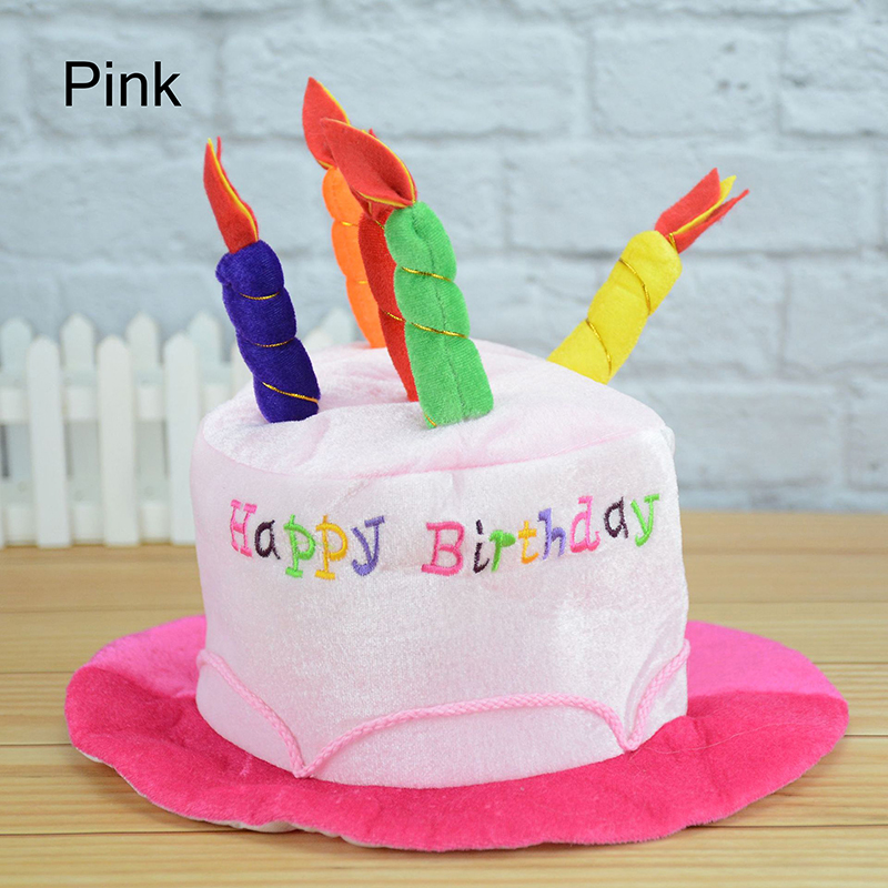 Happy Birthday Cake Hat With Candle Headband Party Photo Props Adults Kids Headwear Cosplay Funny Birthday Gifts Hair Decoration