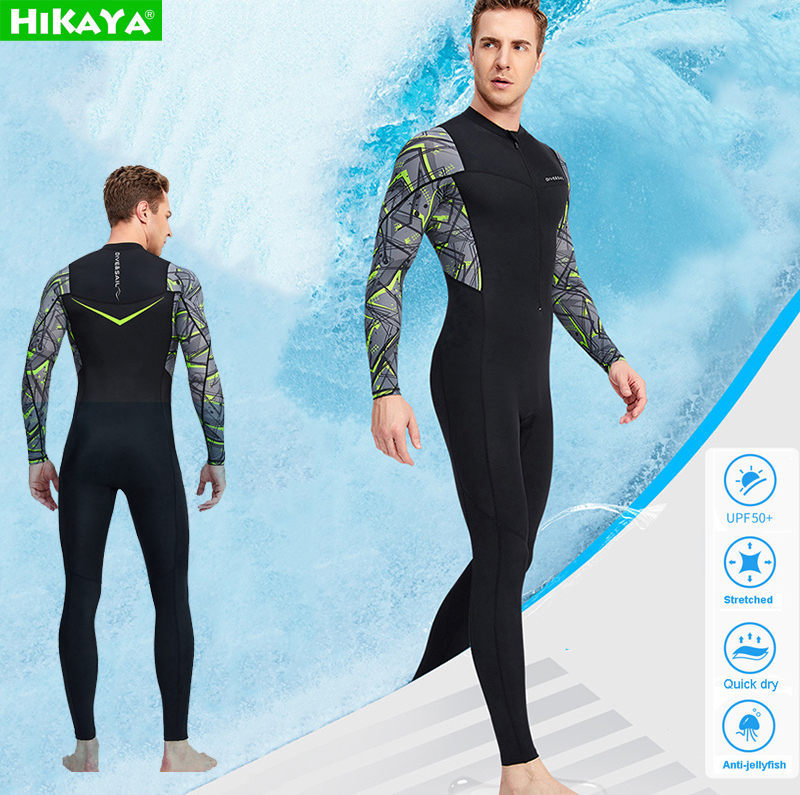 HIKAYA Quick Dry Wetsuit For Men Male Rash Guard Swimsuit Men