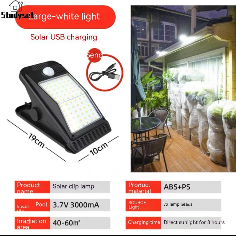 Studyset IN Stock 72led Clip On Solar Light Outdoor Super Bright Motion