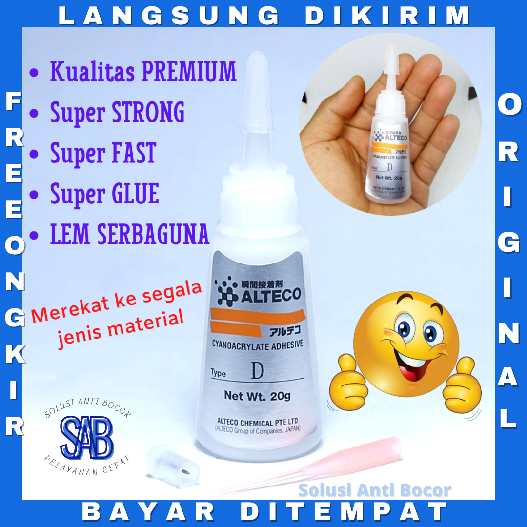 Lem Super Glue Alteco Instant Glue Japan Cyanoacrylate Botol Grade D