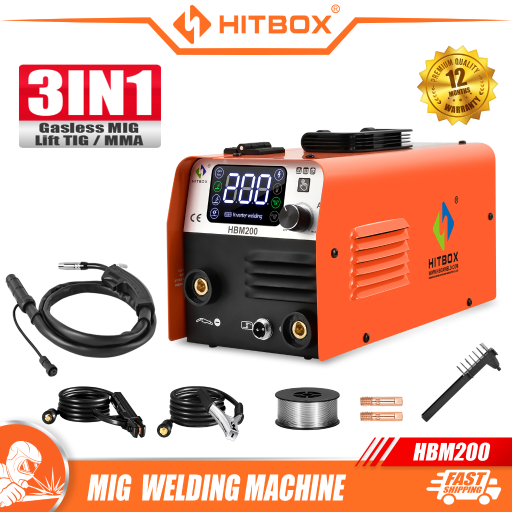 Hitbox Gasless Mig Welding Machine Hbm Lift Tig Mma Igbt Inverter