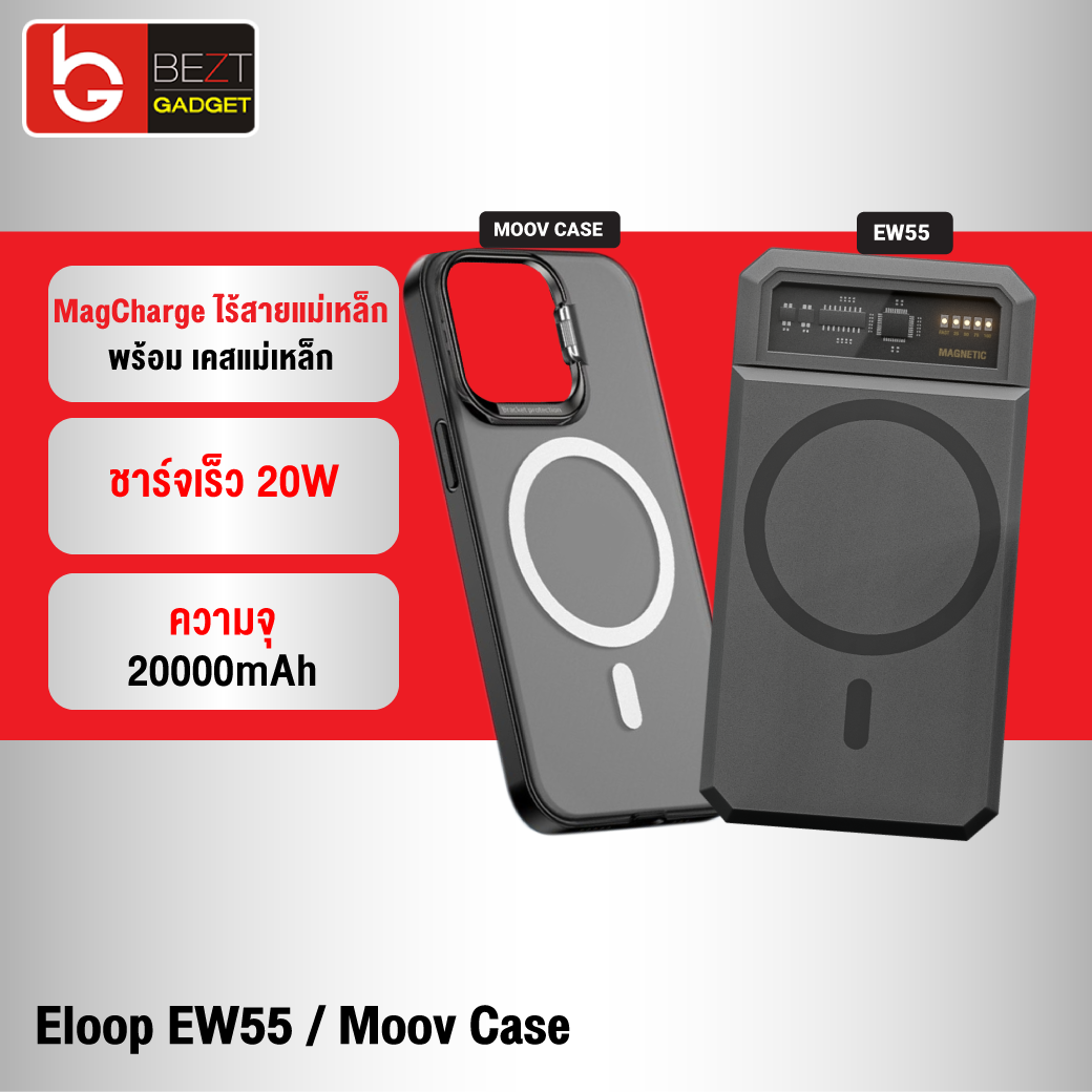 Eloop Ew Magcharge Powerbank Moov Magnetic Case