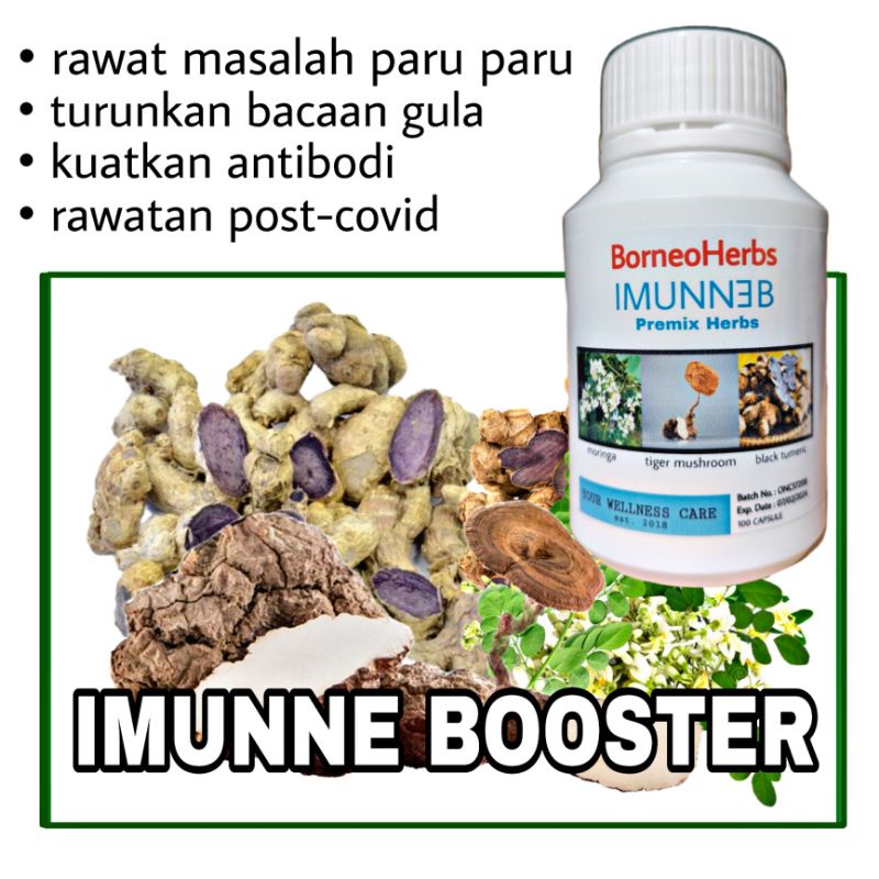 100 KAPSUL SUSU CENDAWAN HARIMAU MORINGA KUNYIT HITAM SUPERFOOD ASLI