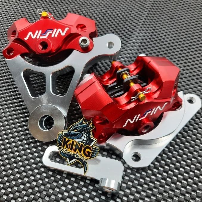 Kaliper NISSIN 2 Piston Jupiter Mx 135 Pnp Depan Belakang GOLD Depan