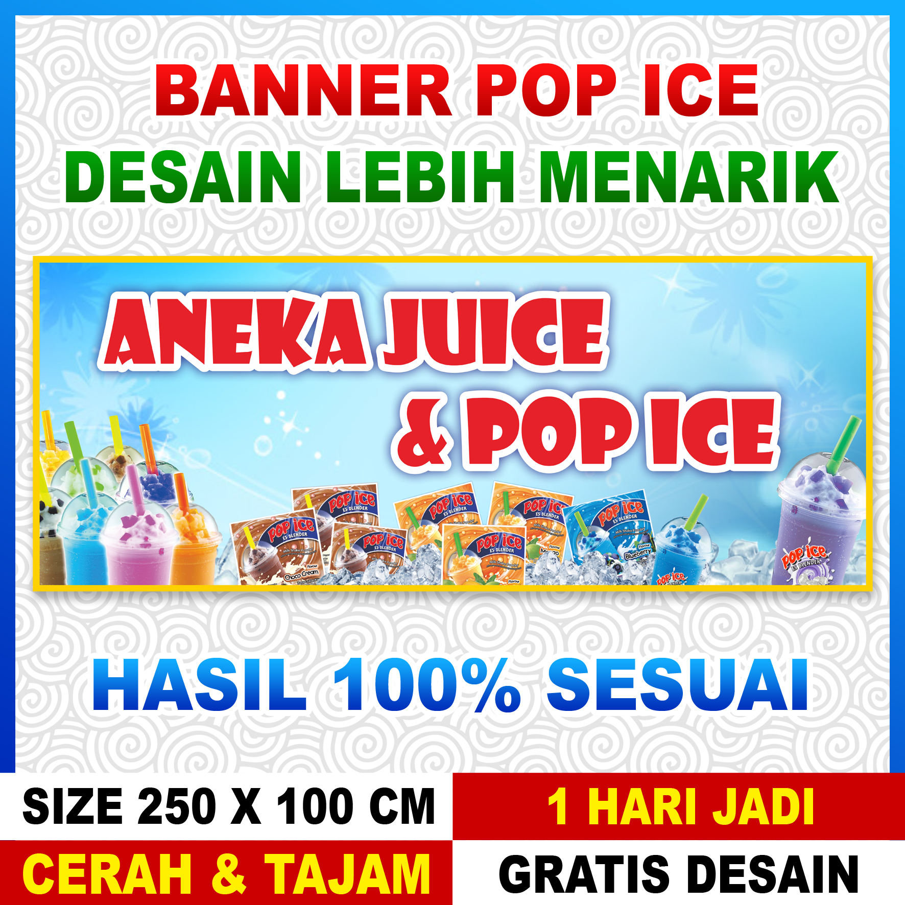 BANNER SPANDUK JUALAN ES POP ICE TEH POCI JUS BUAH Lazada Indonesia