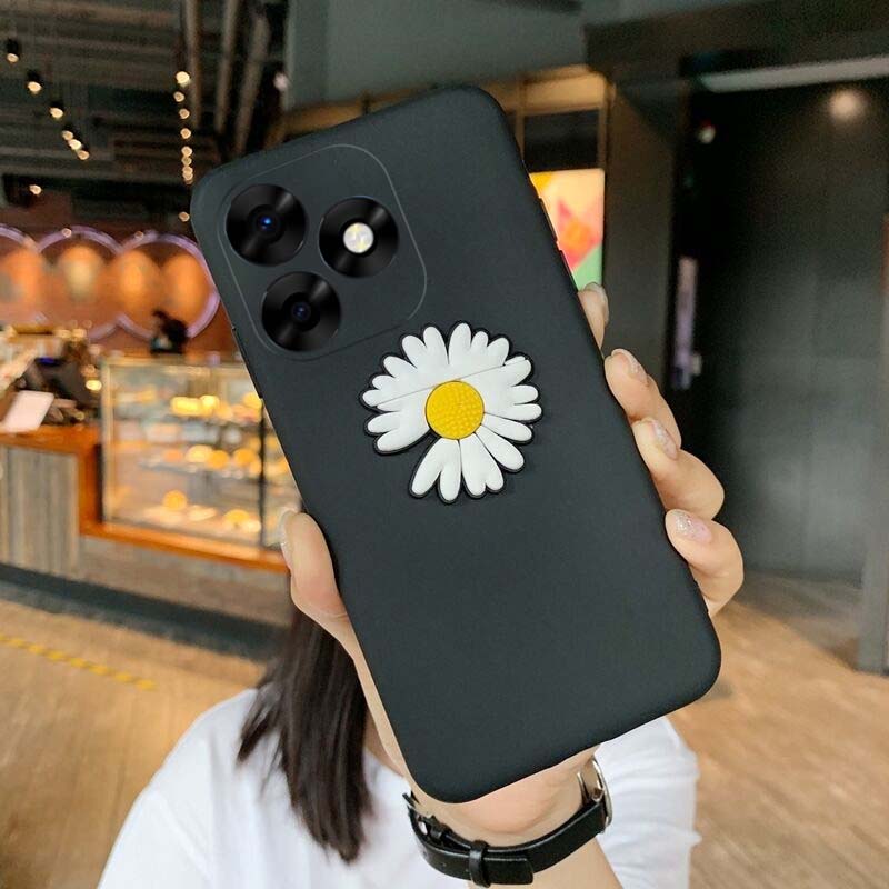 For Tecno Spark 20 Pro 5G Case + Flower Chrysanthemum Support Ring for Fall Prevention for Tecno Spark 20 Pro 5G Back Cover