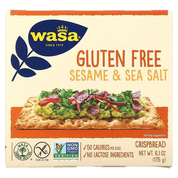 Wasa Flatbread Crispbread Sesame Sea Salt Gluten Free 6 1 Oz 175