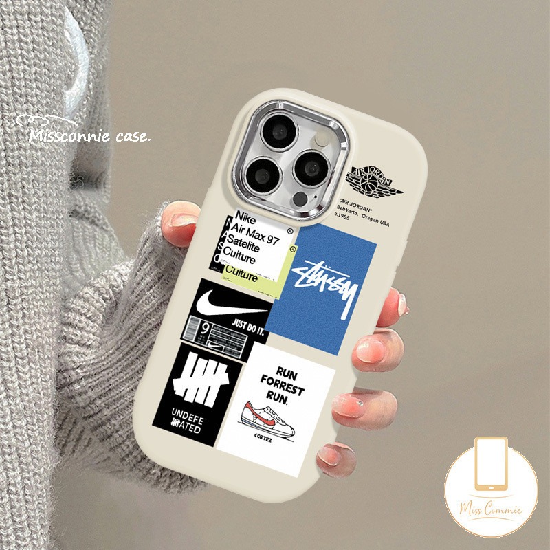 Trendy Brand Logo Plating Metal Lens Case For Redmi 12C 12 9T 10A 10C 13C 9 9A 9C Note 11 11s 10s 13 12 9 10 Pro Max Poco M3 X3 Nfc M6 Pro Mi 11 12 Cool English Label Soft Cover