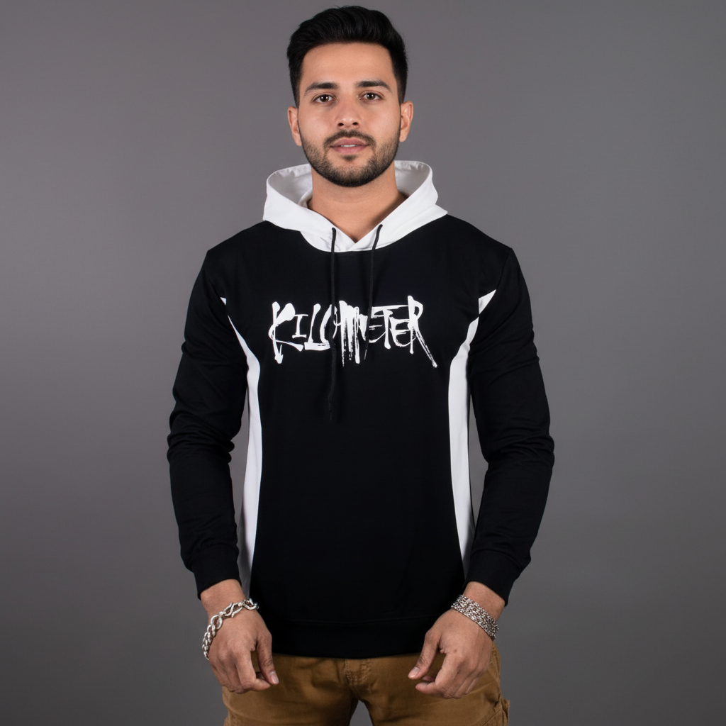 KILOMETER Printed Hoodie For Men KM HD6