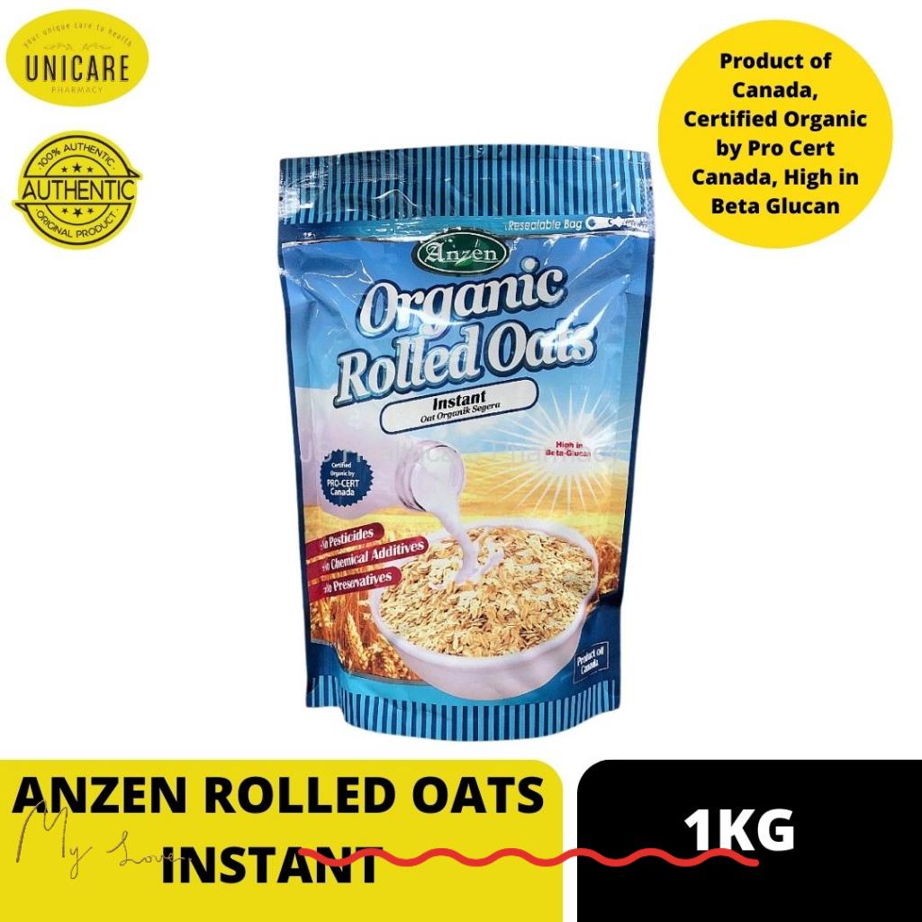 READY STOCK ANZEN ORGANIC ROLLED OATS INSTANT 1KG EXPIRY JUNE 2024