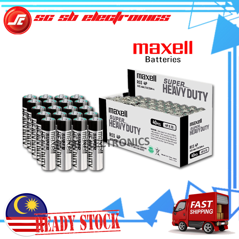 Pcs Genuine Maxell Aaa Aa Super Power Ace Heavy Duty Battery R