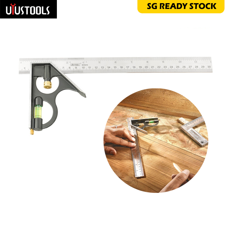 Uyustools Adjustable Engineers Combination Try Square Ruler For